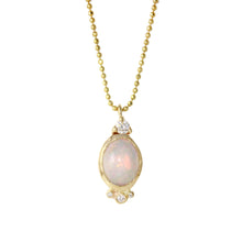 Load image into Gallery viewer, Oval Opal w/ Diamonds accents Necklace
