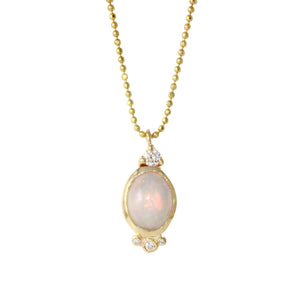 Oval Opal w/ Diamonds accents Necklace