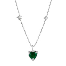 Load image into Gallery viewer, Emerald Heart, Star & Diamond Necklace