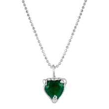 Load image into Gallery viewer, Emerald Heart on Diamond Cut Chain