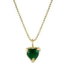 Load image into Gallery viewer, Emerald Heart on Diamond Cut Chain