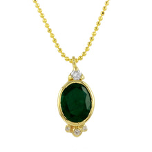 Load image into Gallery viewer, Oval Emerald w/ Diamond Accent Necklace