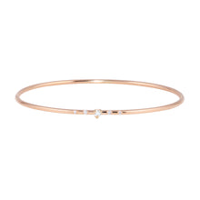Load image into Gallery viewer, Diamond Solitare w/ pavé Bangle