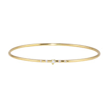 Load image into Gallery viewer, Diamond Solitare w/ pavé Bangle