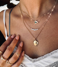 Load image into Gallery viewer, Emerald Eye Necklace w/ Diamond Pavé Lashes