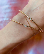 Load image into Gallery viewer, Gold Pavé Crescent Bangle