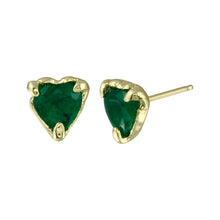 Load image into Gallery viewer, Heart Emerald Earring
