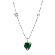 Load image into Gallery viewer, Emerald Heart, Star &amp; Diamond Necklace
