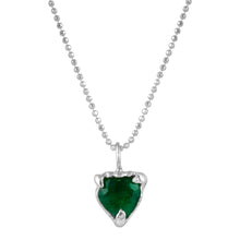 Load image into Gallery viewer, Emerald Heart on Diamond Cut Chain
