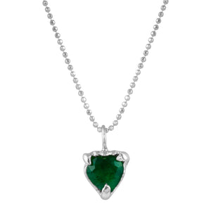 Emerald Heart on Diamond Cut Chain