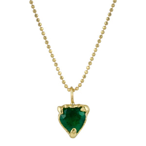 Emerald Heart on Diamond Cut Chain