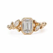 Load image into Gallery viewer, Emerald Cut Diamond Leaf Ring
