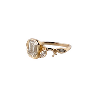 Load image into Gallery viewer, Emerald Cut Diamond Leaf Ring
