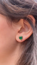 Load and play video in Gallery viewer, Heart Emerald Earring
