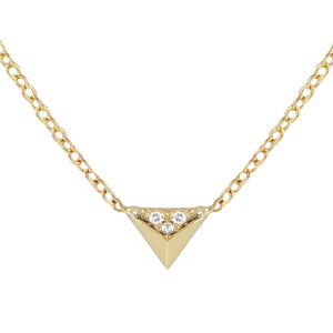 Pavé diamonds on one side Pyramid Necklace