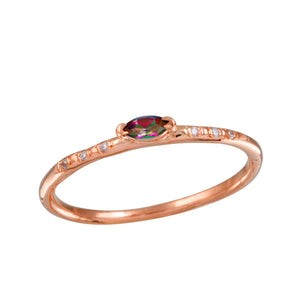 Rainbow Topaz w/ Diamond Pavé Ring