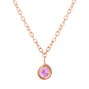 Dainty Pink Sapphire Necklace