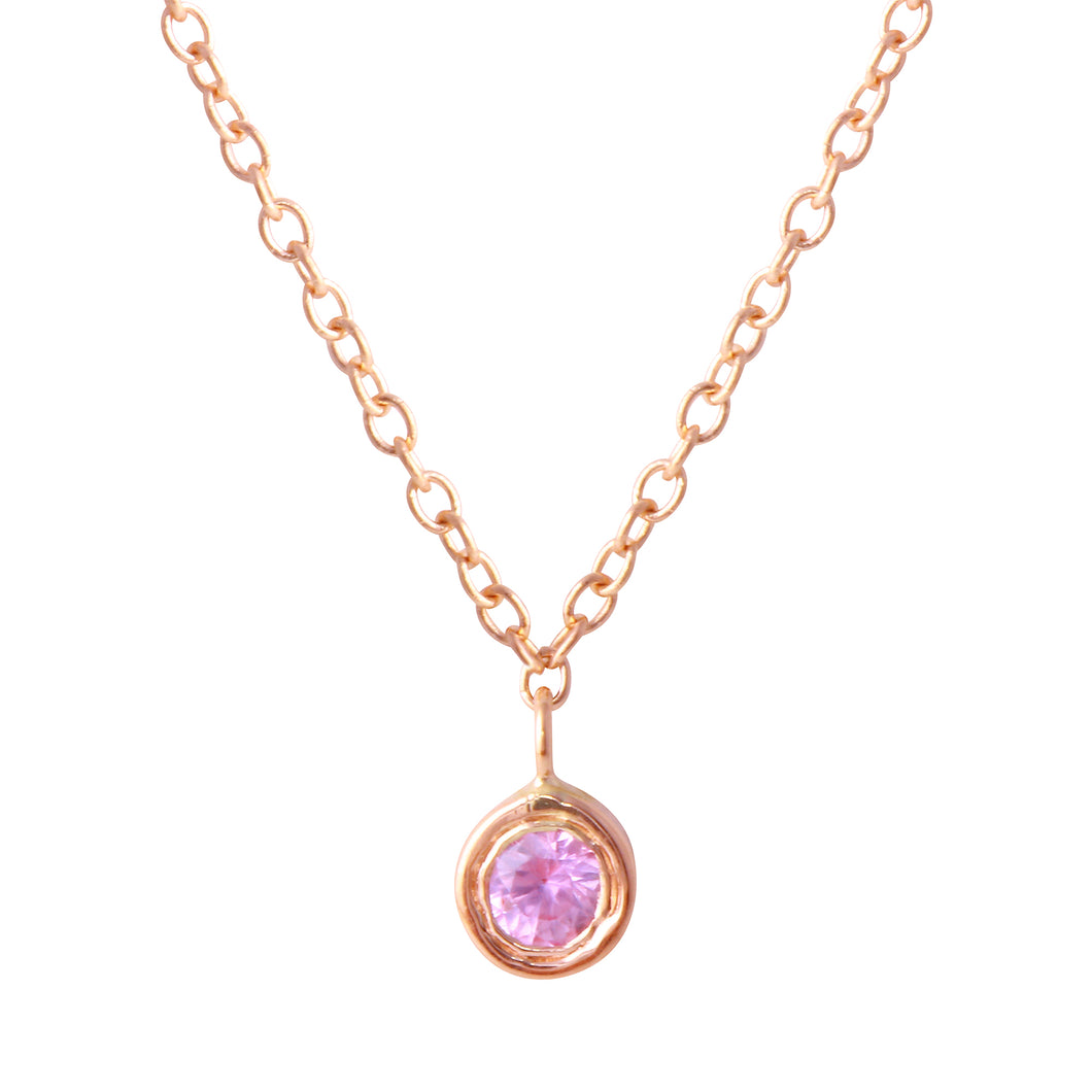 Dainty Pink Sapphire Necklace