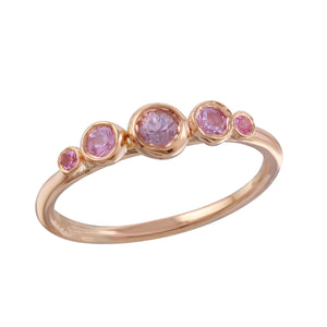 Five Pink Sapphire Ring