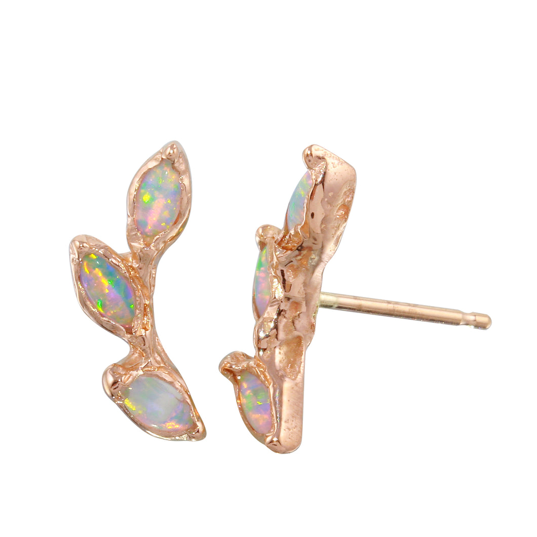 Opal Leaf Earring