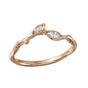 Twig Leaf Diamond Ring