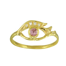 Load image into Gallery viewer, Violet Eye w/ Diamond Lashes Ring
