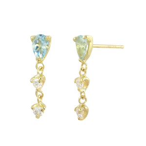 Pear Aquamarine & Diamond Drops