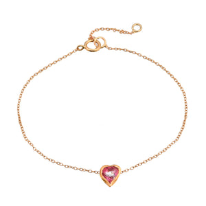 Pink Topaz Heart Bracelet