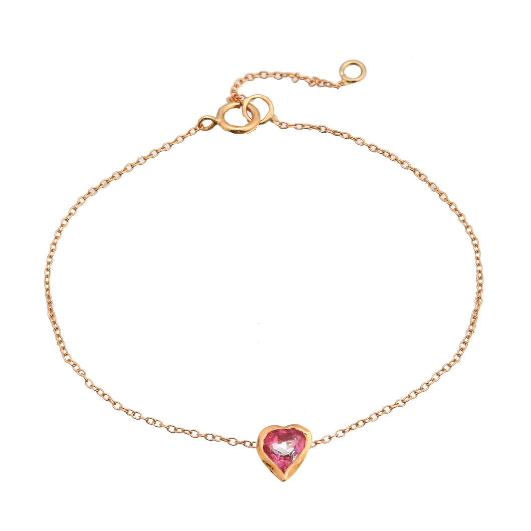 Pink Topaz Heart Bracelet