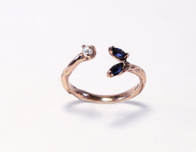 Load image into Gallery viewer, Sapphire &amp; Pearl Open Ring
